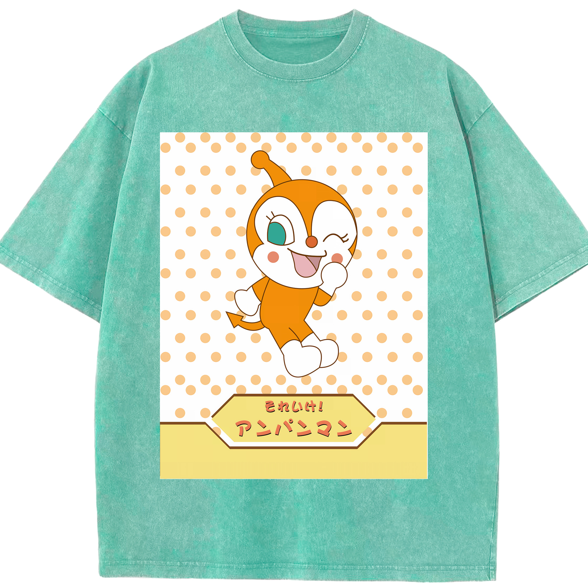 （画像用） アンパンマン Anpanman 綿100% ヴィンテージ風 半袖Tシャツ（フロントプリント）